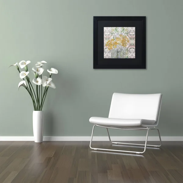 Trademark Fine Art Floral Abstract Canvas Art by Lisa Powell Braun, Black Matte, Black Frame, Size: 16 x 16