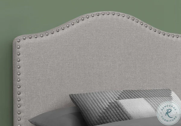 Monarch Bed - Twin size - Grey Linen Headboard Only