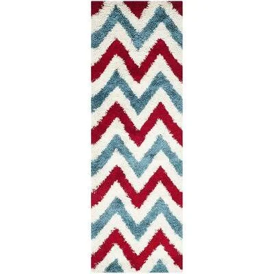 Hillyard Collection SGK564B Chevron Non-Shedding Living Room Bedroom Dining Room Entryway Plush 2-Inch Thick Runner, 2&3x22 x 7&