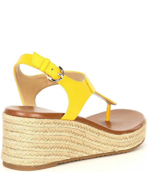 Michael Michael Kors Laney Leather Thong Espadrille Wedges - 7m