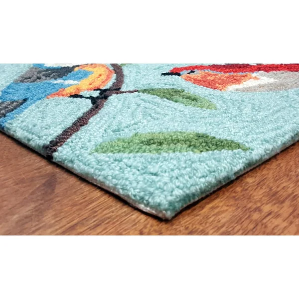 Liora Manne Ravella Birds on Branches Indoor/Outdoor Rug Blue 42 inchx66 inch