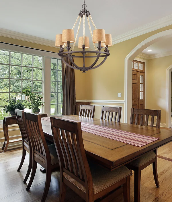 Elk Lighting 63019-6 Natural Rope 6 Light Chandelier in Aged Bronze