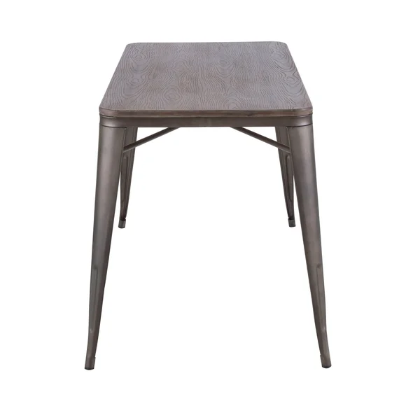 Carbon Loft Acar Industrial Farmhouse Utility Table with Wood Top - Vintage White