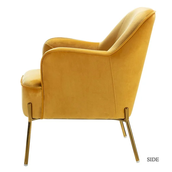 Jayden Creation Nora Blue Gold Legs Accent Chair (Set of 2)