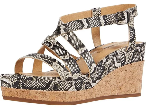 Women's Lucky Brand Batikah Strappy Wedge Sandal, Size 5.5 M - Beige