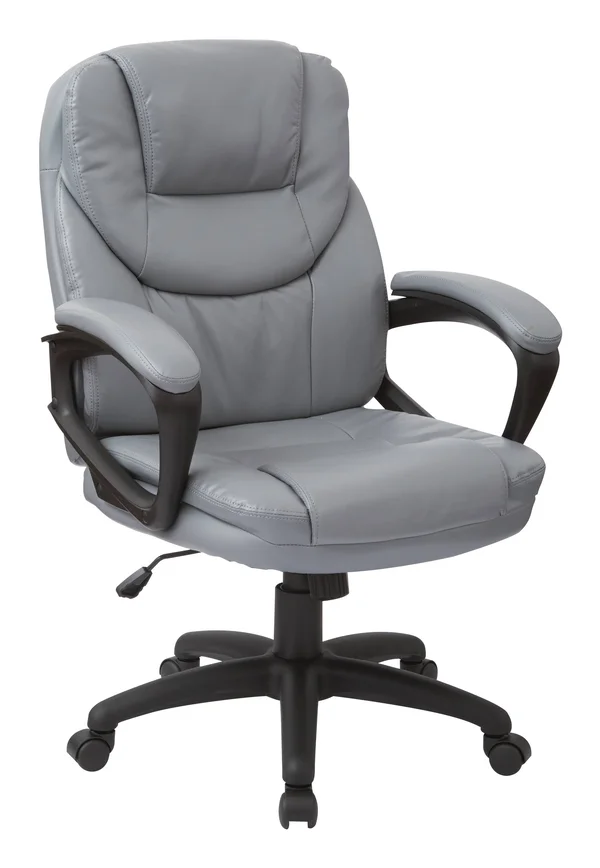 Work Smart Faux Leather Managers Chair Charcoal