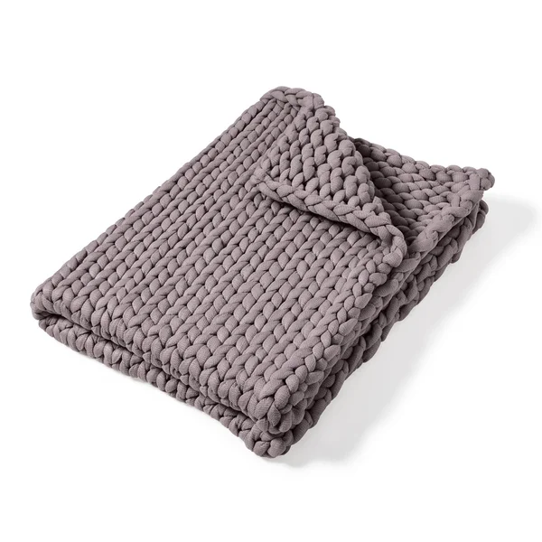 Chunky Knit Throw - Grey