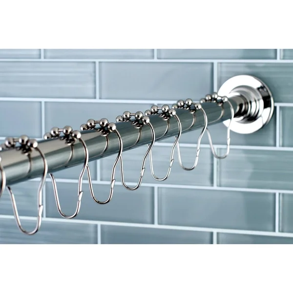 Edenscape Adjustable Shower Curtain Rod with Ring Combo - Brushed Nickel