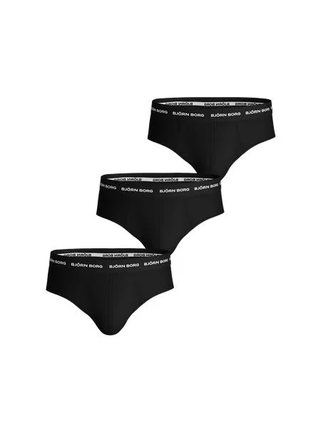 Bjorn Borg Men's Hip Brief Solid 3P Black