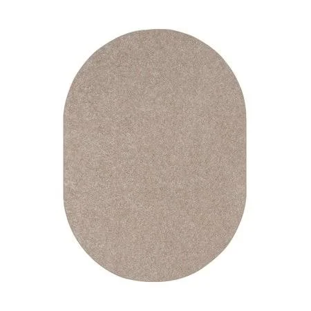 Home Queen Solid Color Beige 4&x6& Oval - Area Rug