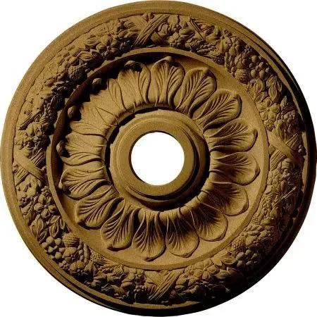 24 inchod x 4 inchid x 1 1/2 inchp Swindon Ceiling Medallion (Fits Canopies Up to 6 1/8 inch) - Hand-Painted Pale Gold