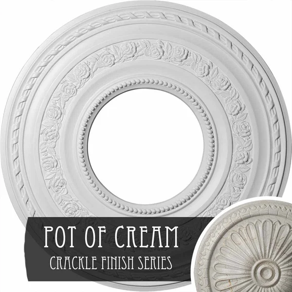29 3/8x22OD x 11 5/8x22ID x 1 1/8x22P Anthony Ceiling Medallion (Fits Canopies Up to 11 5/8x22) - Hand-Painted Pot of Cream Crack