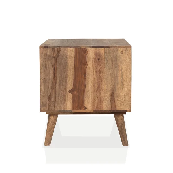 Furniture of America Oli Mid-Century Modern Solid Wood Nightstand - Brown