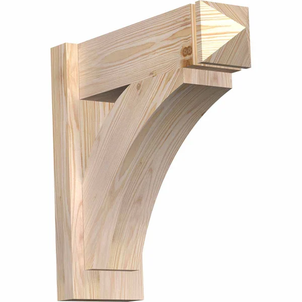 Ekena Millwork OUT06X18X18THR03RDF 6x22W x 18x22D x 18x22H Thorton Rough Sawn Arts and Crafts Outlooker - Douglas Fir