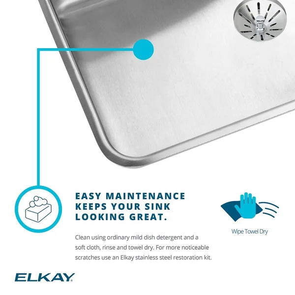 Elkay ELUHFS2816 Lustertone 33 in. x 20-1/2 in. Single Bowl Farmhouse Sink (Stainless Steel)