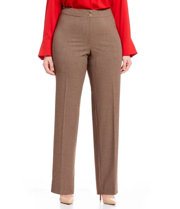 Calvin Klein Plus Size Classic Fit Straight Leg Pants - 24W