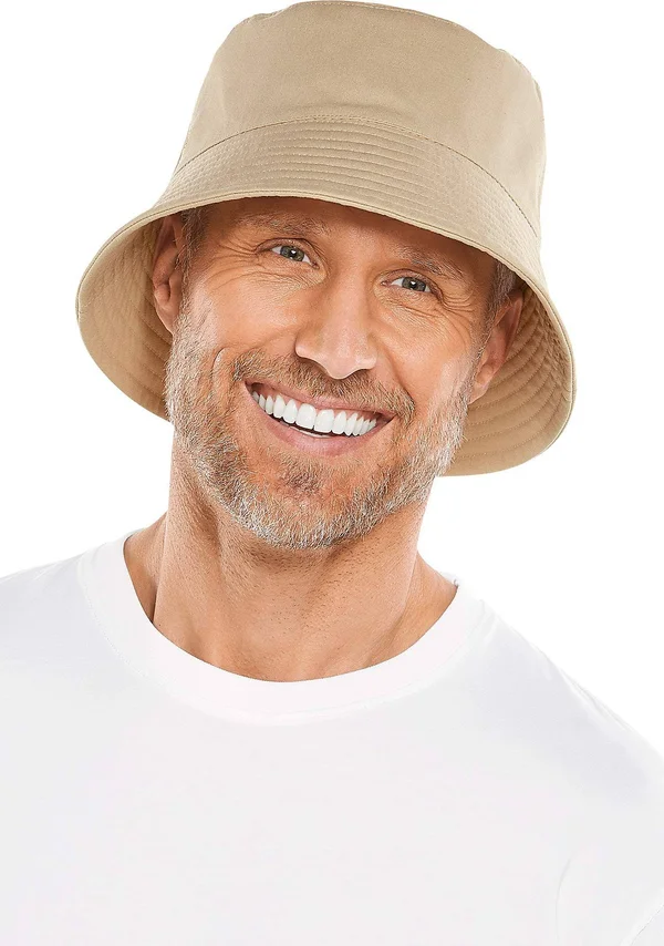 Coolibar UPF 50+ Men's Gavin Cotton Bucket Hat - Sun Protective