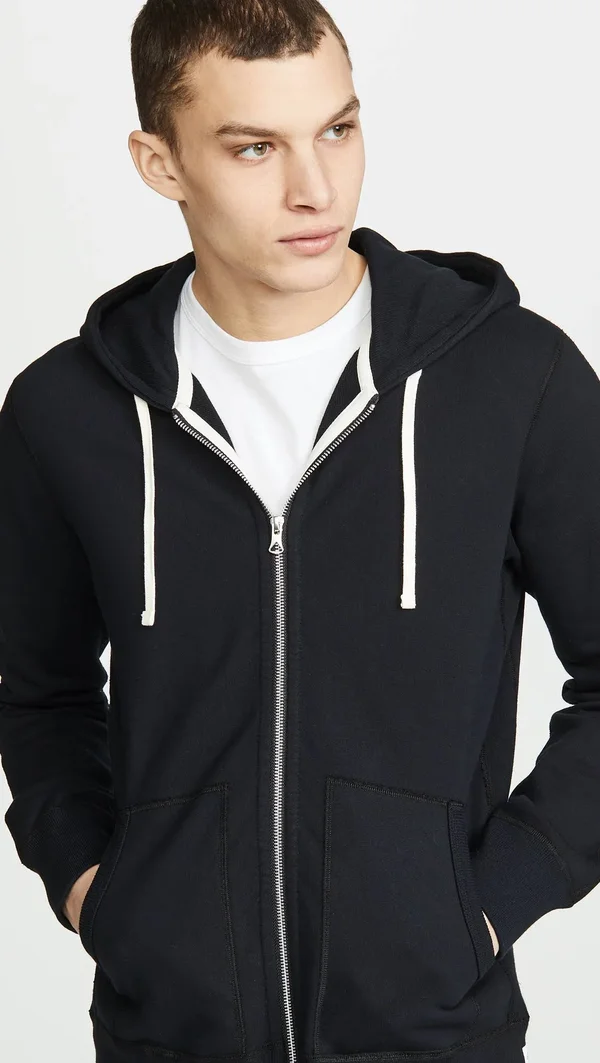 Reigning Champ Full Zip Hoodie - Black - XL - Men