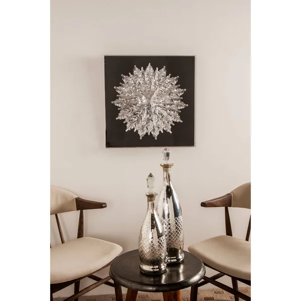 Chelsea Grove 24x22 x 24x22 Silver Paper and Acrylic Shadow Box Wall Art