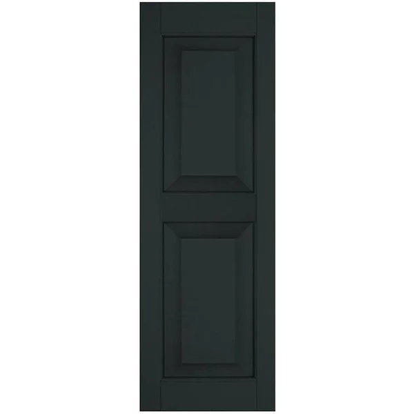 Ekena Millwork 12 in. x 47 in. Exterior Real Wood Sapele Mahogany Raised Panel Shutters Pair Dark Green