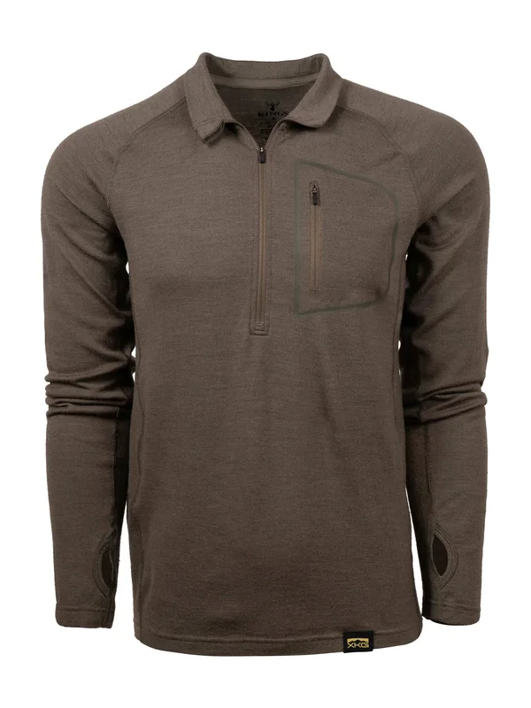 King&s Camo Men's XKG Foundation 260 Merino 1/4 Zip Base Layer T-Shirt