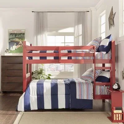 Beam Twin Over Twin Bunk Bed Harriet Bee Bed Frame Color: Samba Red