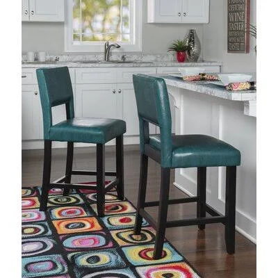 Matos Bar & Counter Stool Brayden Studio Seat Height: Counter Stool (24x22 Seat Height) - Upholstery: Aegean Blue
