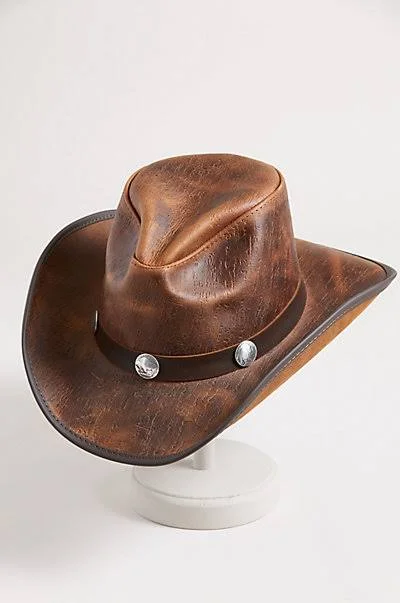 Renegade Leather Cowboy Hat with Buffalo Nickels - Overland