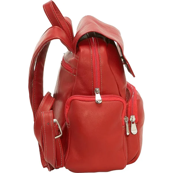 Le Donne Women's Multi Pocket Back Pack Purse - Gray