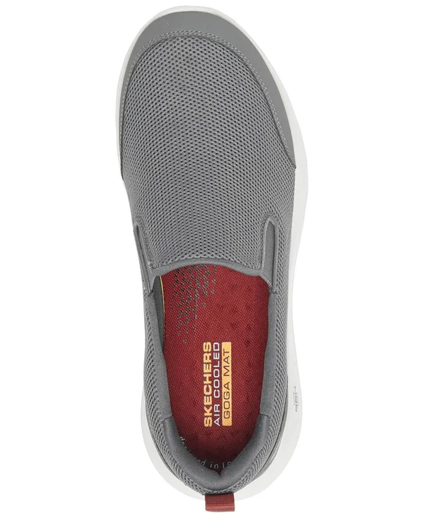 Skechers Men's GOwalk Max - Clinched Walking Shoes - Gray/Burgundy, 7.5