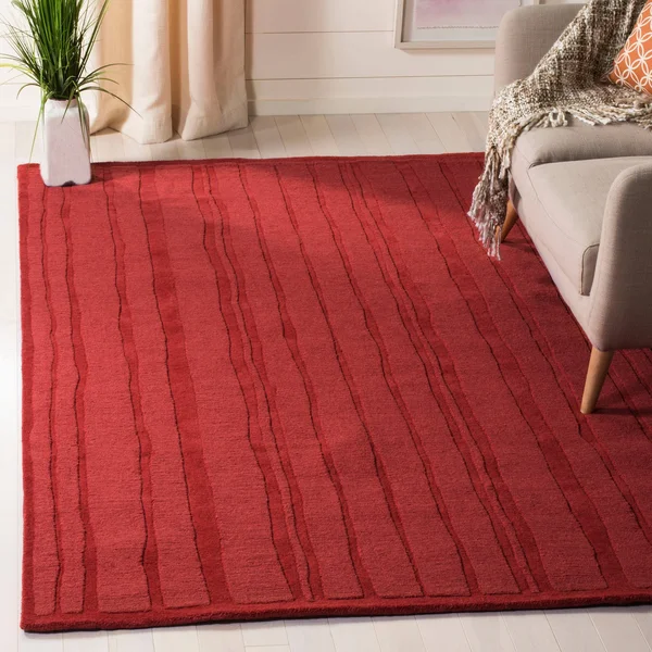 Martha Stewart Freehand Stripe Area Rug, Size: 5& x 8&, Red