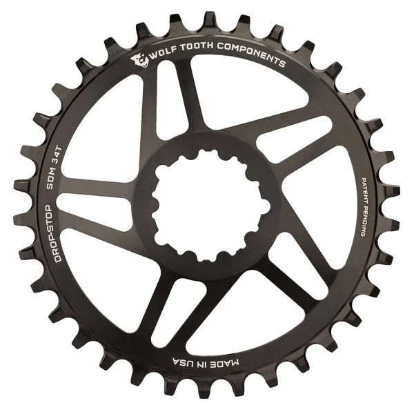 Wolf Tooth Components Drop Stop SRAM Direct Mount Chainring - Boost Black/3mm Offset, 30T