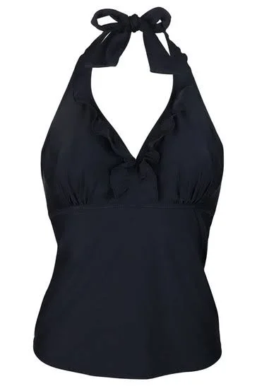 Pour Moi Splash Underwire Halter Tankini Swim Top - Black (6011) 34c