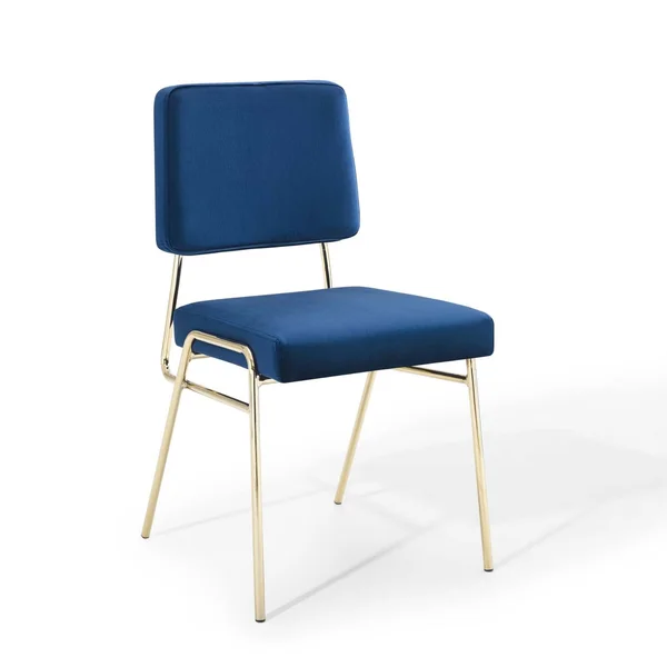 Modway Craft Performance Velvet Dining Side Chair - Gold Navy