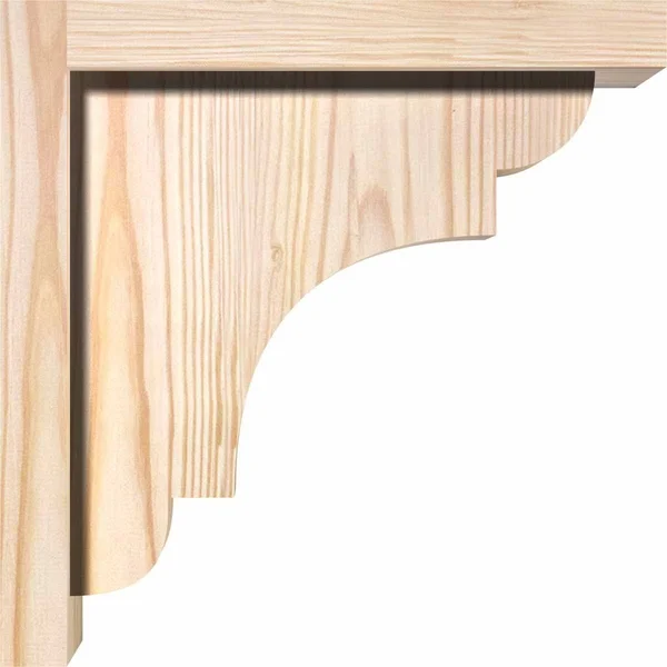 Ekena Millwork COR06X12X20NEB01SDF 5 1/2x22W x 12x22D x 20x22H New Brighton Smooth Corbel w/Backplate - Douglas Fir