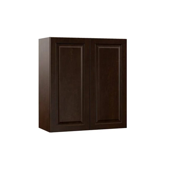 Hampton Bay Designer Series Gretna Assembled 27x30x12 in. Wall Kitchen Cabinet in Espresso - Brown