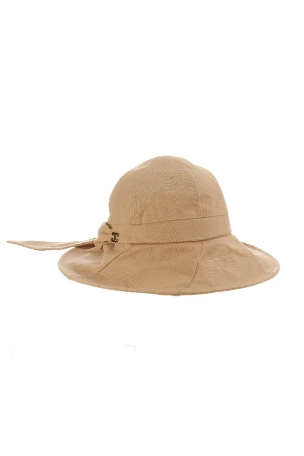 Callanan Womens Rough Cotton Cloche Hat w/ Bow - CR315-TAUPE
