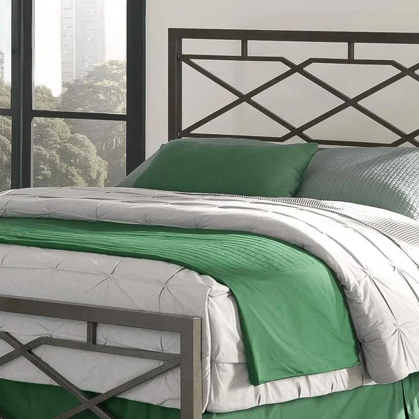 eLuxury Metal Bed Frame - Geometric Style Platform Metal Bed Frame Foundation - California King