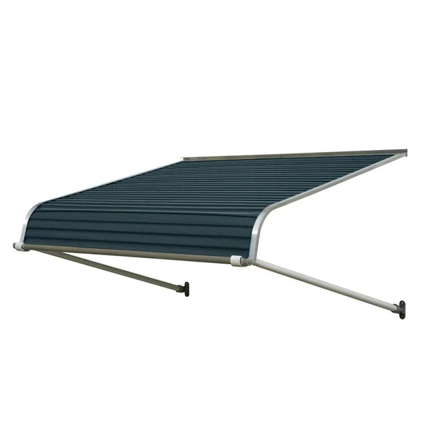 NuImage Awnings 1100 40-in Wide x 30-in Projection Bedford Blue Solid Fixed Door Awning, K110504032