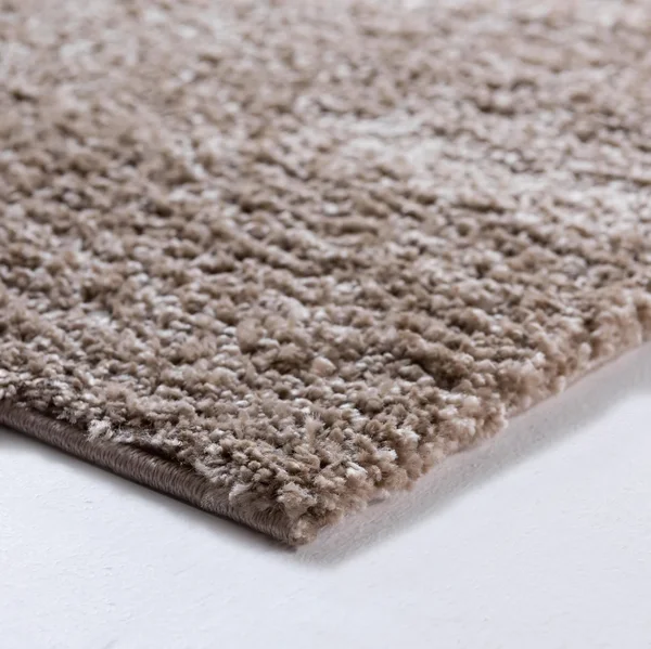 Soft Solid Shag Khaki 5 ft Square Area Rug