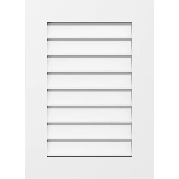 Ekena Millwork GVPVE28X4201SN 28x22W x 42x22H Vertical Surface Mount PVC Gable Vent: Non-Functional - w/ 3-1/2x22W x 1x22P Standa