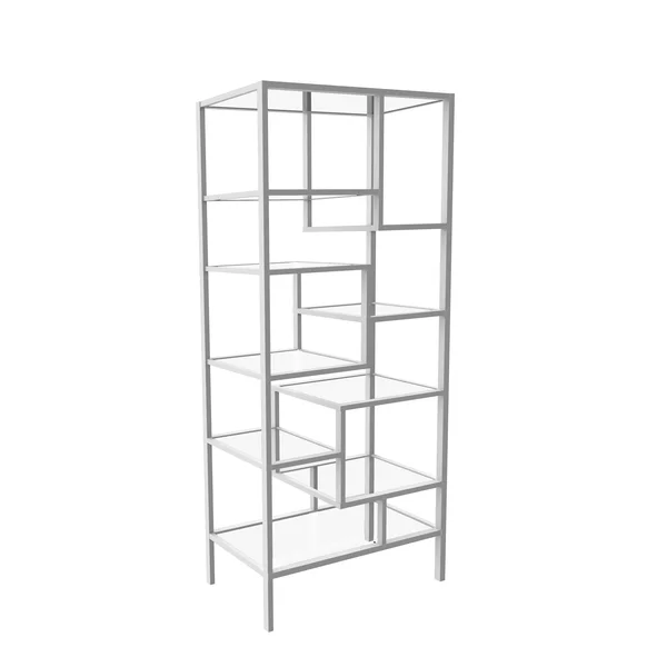 Monarch Bookcase - 72x22H, Silver Metal with Tempered Glass