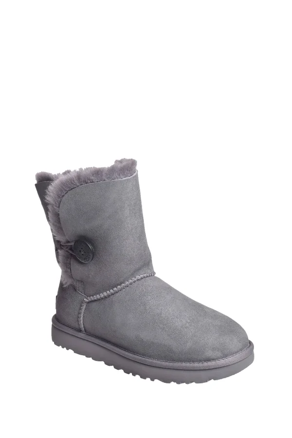 UGG Bailey Button II Suede Boots - Grey 12M
