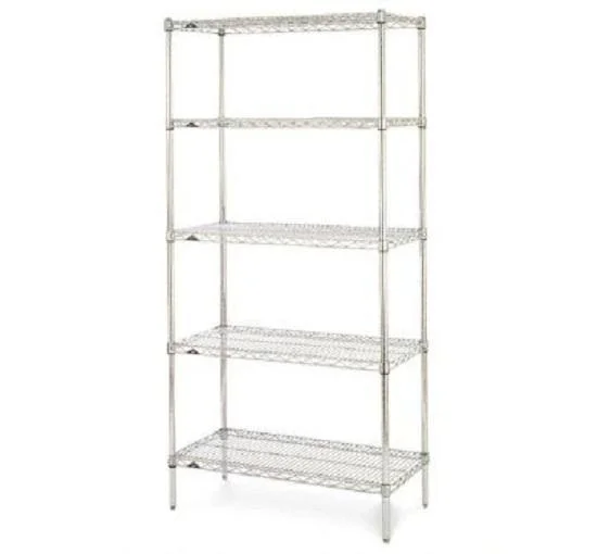 Metro Crash Super Erecta Industrial Wire Shelving Starter Unit - Chrome - Silver - 4/63 - 18x30 N326C