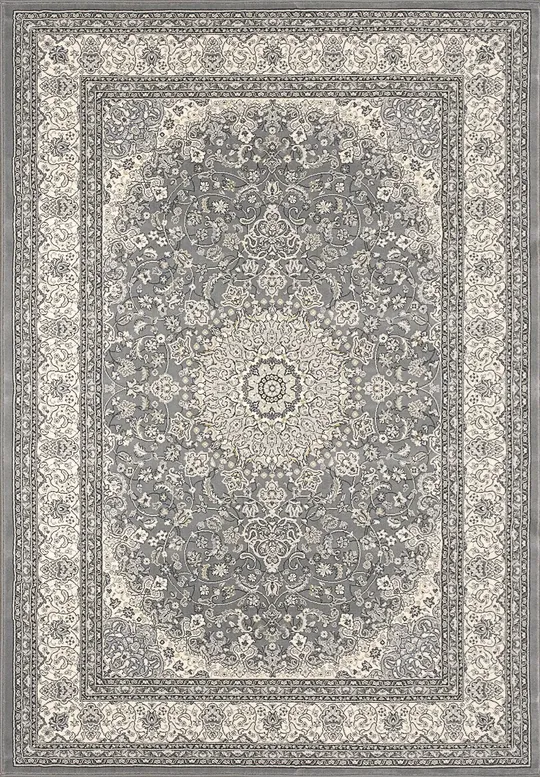 Dynamic Rugs Ancient Garden 57119 Rug, 7&10x22 Round, Grey/Cream