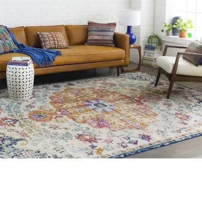 Mistana Hillsby Orange/Navy Area Rug Rug Size: Rectangle 6&7x22 x 9&