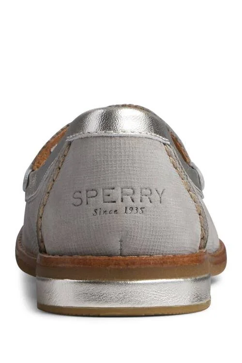 Sperry Seaport Penny Plushwave Saffiano Leather Loafer - Grey