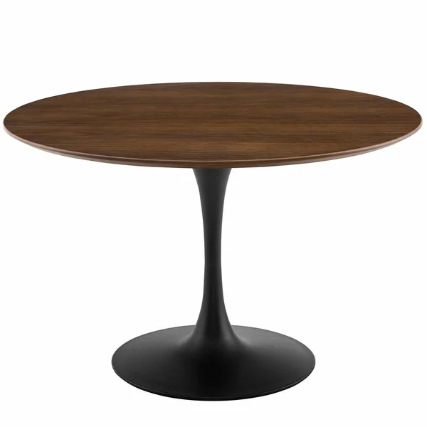 Modway Lippa 47x22 Round Walnut Dining Table - Black Walnut