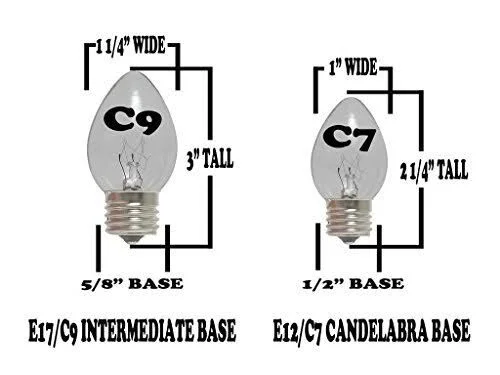 Novelty Lights C9/E17 Outdoor Globe String Lights - Outdoor Patio Party Pergola Garden Backyard Light Set - Heavy Duty Suspended