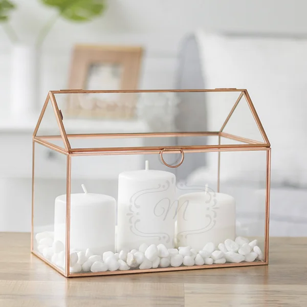 Cathy&s Concepts Gold Personalized Glass Terrarium Reception Gift Card Holder